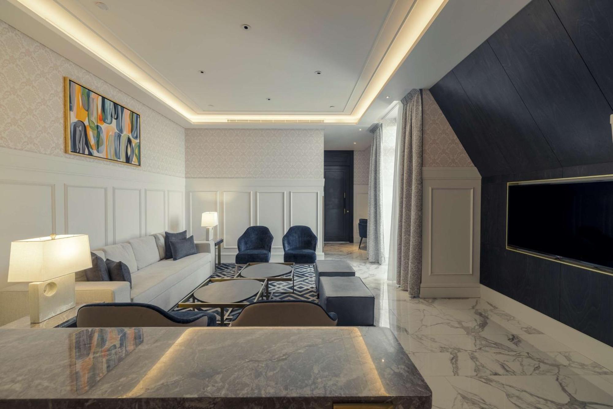 Mansard Riyadh, A Radisson Collection Hotel Kültér fotó A 3D rendering of a living room